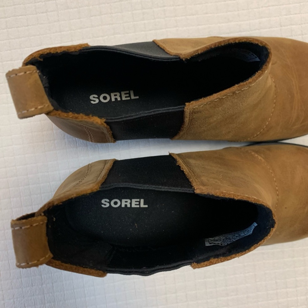 Sorel tan leather wedge boots from - Picture 9 of 13